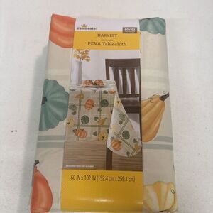 Harvest Rectangle Peva Tablecloth 60x102 Thanksgiving Fall Autumn Holidays